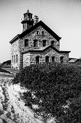 Block Island North Lighthouse Built of Stone BW2